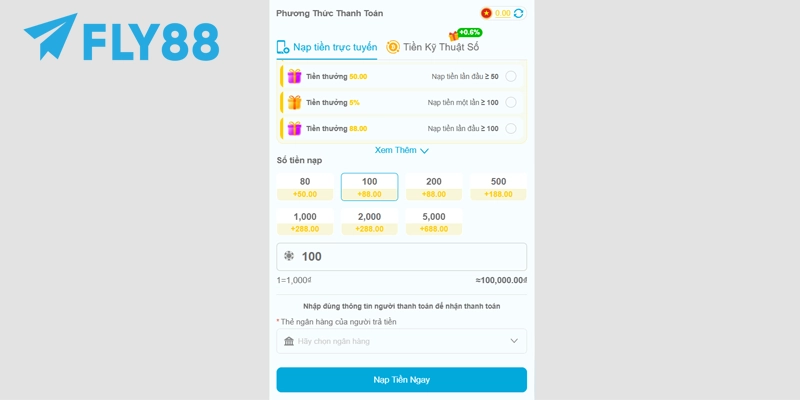 Nhập số điểm cần quy đổi ví dụ 100~100.000VND